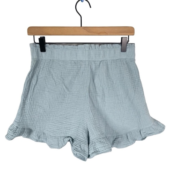 Show Me Your Mumu Rockie Ruffle Shorts Small Elastic Waist Gauze Pull On Blue - Picture 6 of 11
